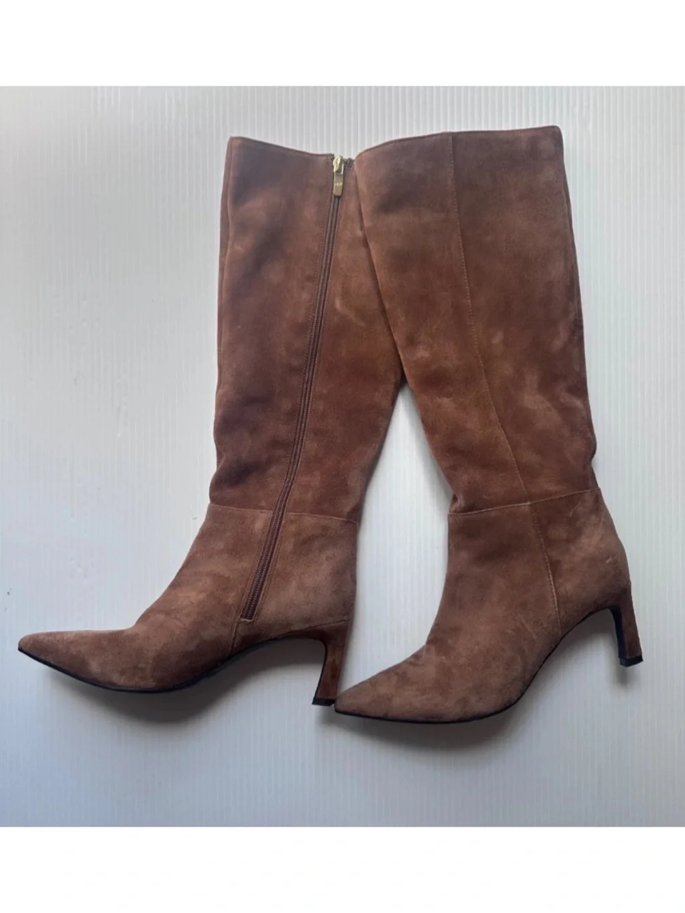 Marc Fisher Sz 6.5M Brown Suede Pointed Toe Stiletto Knee High Boots